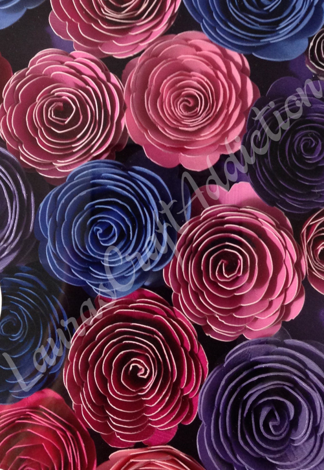 Download Paper flowers cut file Shadow Box Paper Rolled Rose Paper