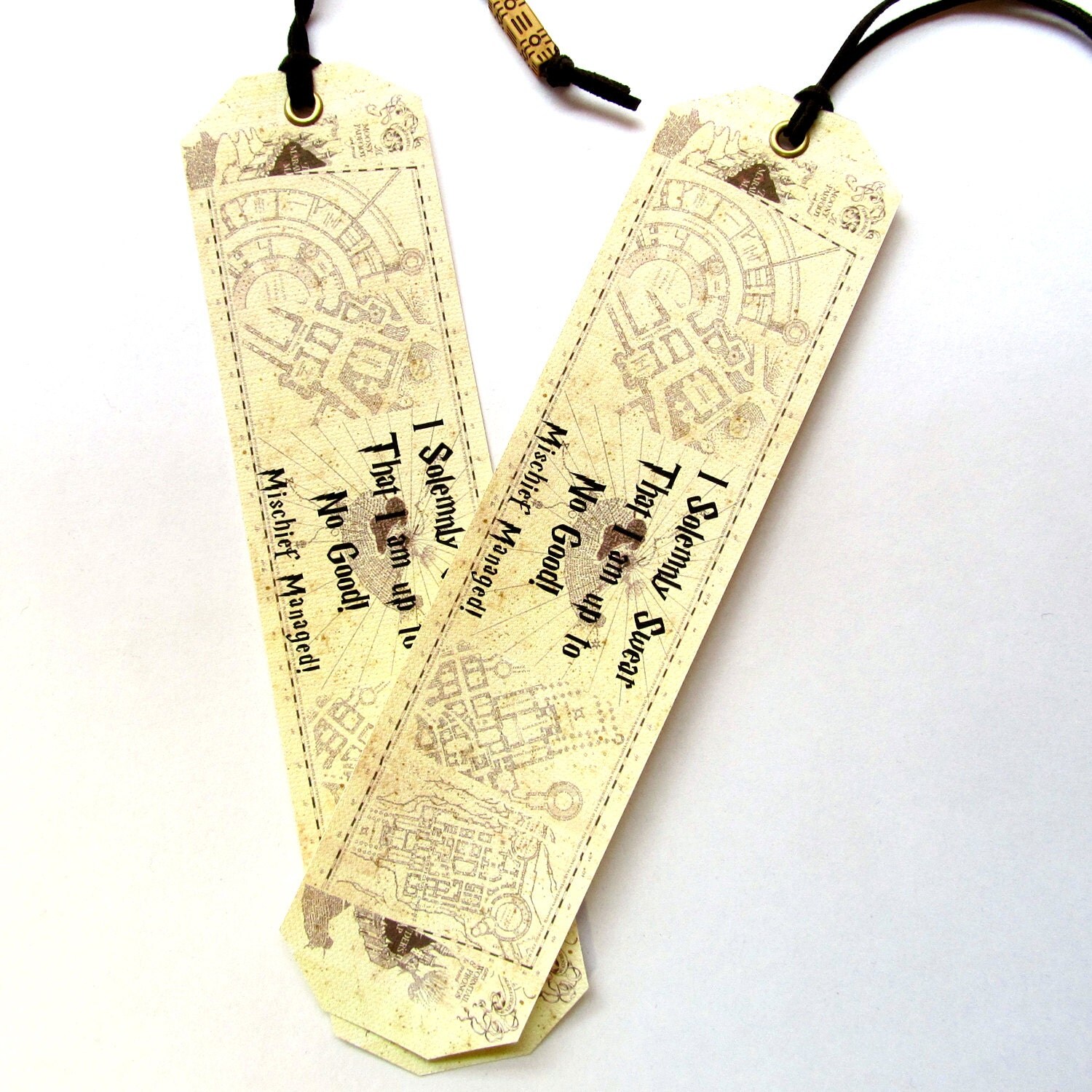 Handmade Bookmarks Harry Potter marauders map Set of two
