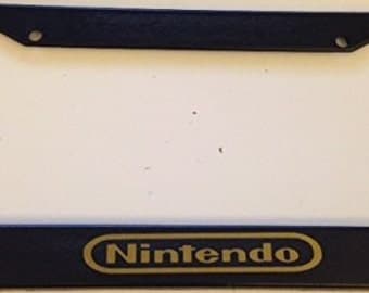 Nintendo Classic - Black with Gold Automobile License Plate Frame - Super