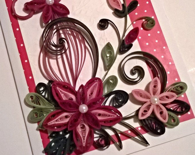 Quilling Card, Birthday Quilling Card, Mother Day Card, Handmade Quilling Card, Happy Birthday Card