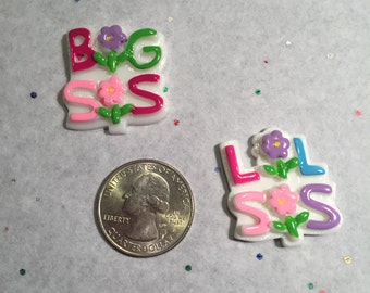 Big Sis-Lil Sis Embellishment - Big Sis Lil Sis Flatback Resin
