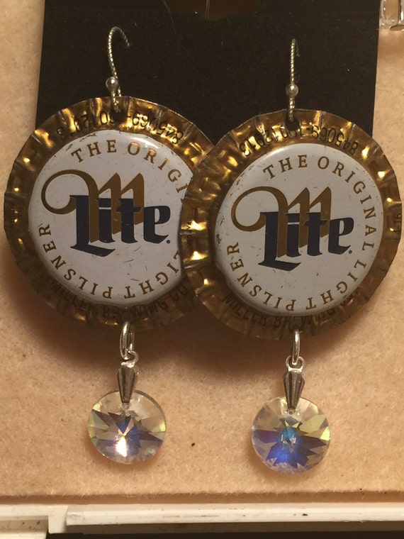 Miller Lite Beer Earrings