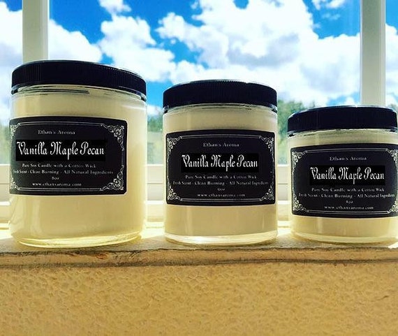 Vanilla Maple Pecan Scented Soy Candle 9oz 6oz by EthansAroma