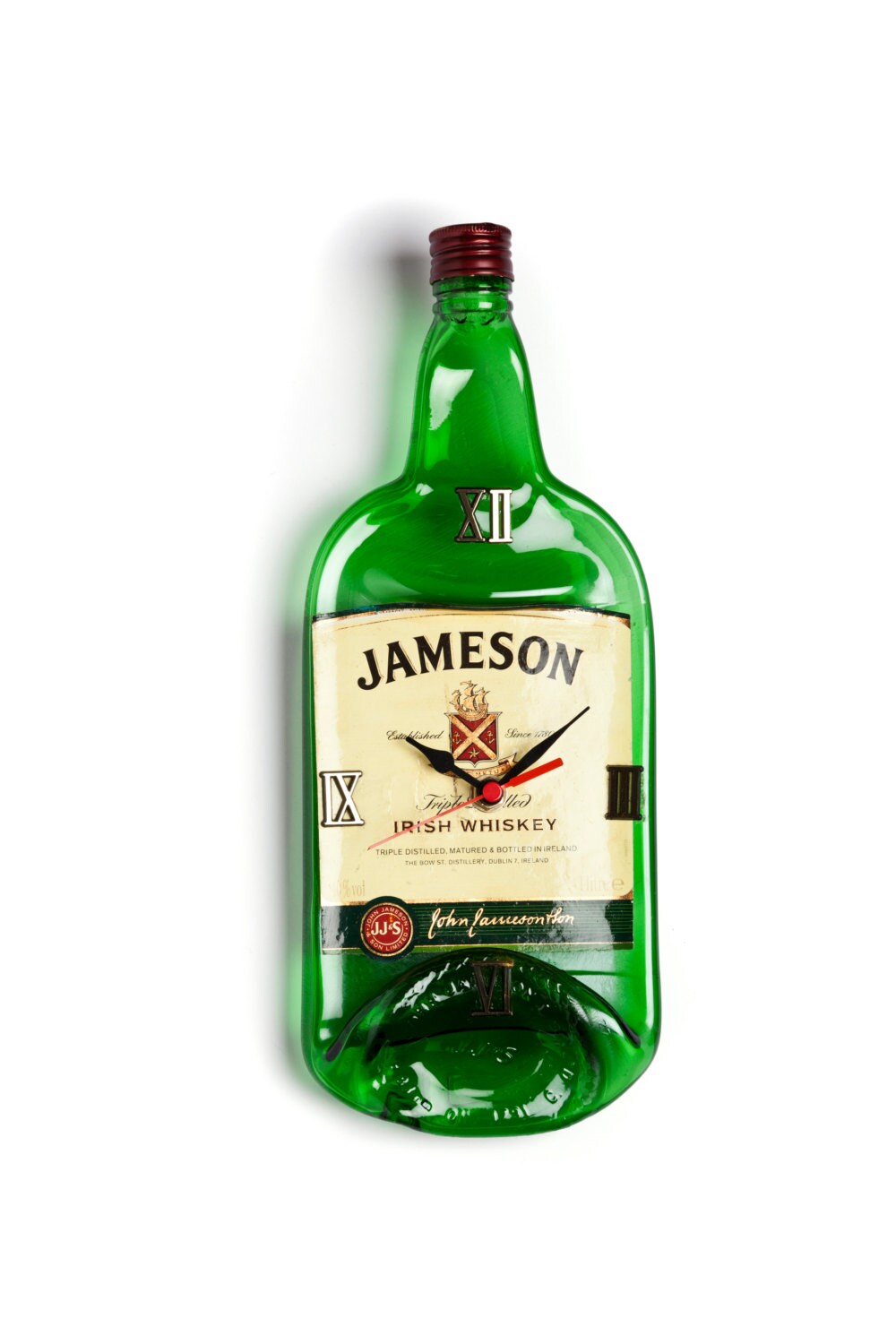 Jameson Irish whisky recycled bottle clock Jameson whiskey