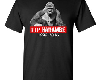 RIP Harambe 1999-2016 Gorilla Rest in Peace Zoo Shooting Justice Meme Cincinnati Legend T-Shirt