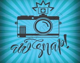 aw snap! Cutting Template SVG EPS Cricut Silhouette Frame Printable Art Poster Vector Instant Download Camera Instagram Cute Adorable