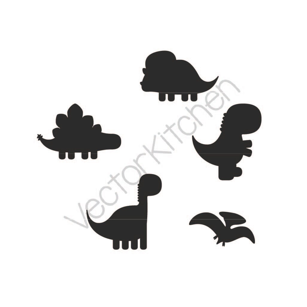 Download Cute Dinosaur Silhouettes Cutting File SVG, EPS, DXF ...