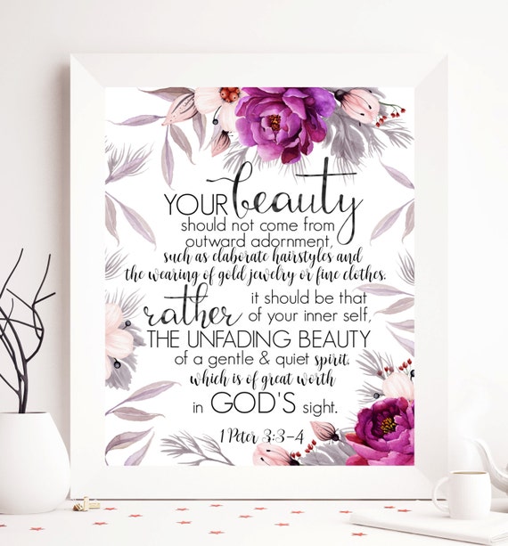 1 Peter 3:3-4 Bible Printable Bible prints by SoulPrintables