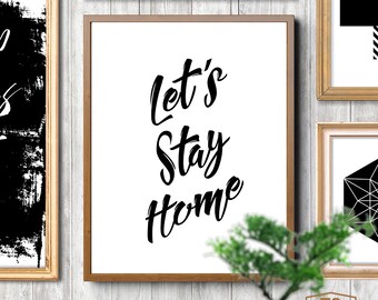 Stay awhile black gold affiche scandinavian print by TypeSecret