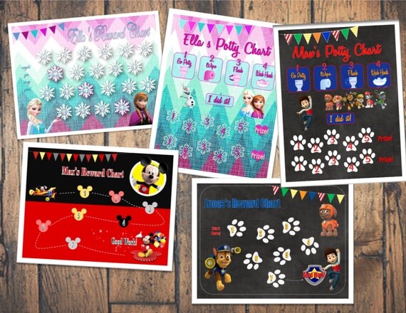 Trolls Themed Reward Chart &amp; Potty Chart Digital PDF Files
