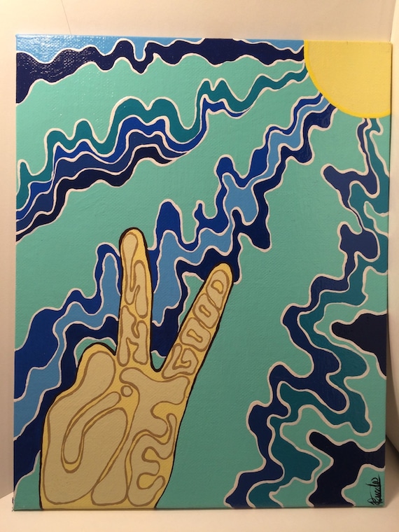 Original Acrylic Canvas Panel Peace Sign by OriginalPandaBrand