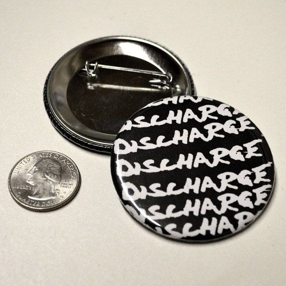 Discharge Logos 2 25 Button Badge Pin By Blackmothbuttons On Etsy
