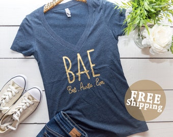 FREE Ship,BAE Shirt, Best Auntie Ever, Best Auntie Shirt, Auntie shirt, Aunt shirt, Proud Aunt, New Aunt, Auntie ©