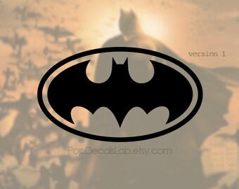 Traditional Batman logo decal - Batman sticker vinyl decal - wall car macbook decal- laptop sticker - made in USA - PopDecalsLab