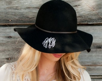 Monogrammed Wool Hat/Gifts for her/Personalized Hat/Floppy Hat/Monogrammed Floppy Hat/Gifts/Floppy hat/Present/Personalized/Birthday Gifts