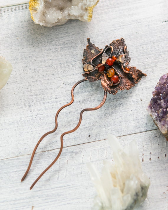 Items similar to Beautiful and Original Copper Hair pin, Electroplated