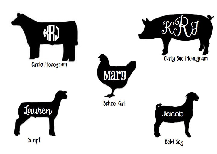 FFA Show Animal Decal by RandKDesignsKaty on Etsy