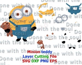 Minion teddy - Minion Cut - Minion Bob - Minion SVG - Minions vector - Minion Printable - Despicable Me - Svg eps dxf - Layer Cutting File
