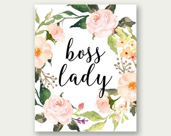 Boss Lady Printable, Boss Lady Wall Art, Boss Lady Print, Office Art, Office Wall Art, Office Printable, Boss Lady Art Print, Boss Lady Art