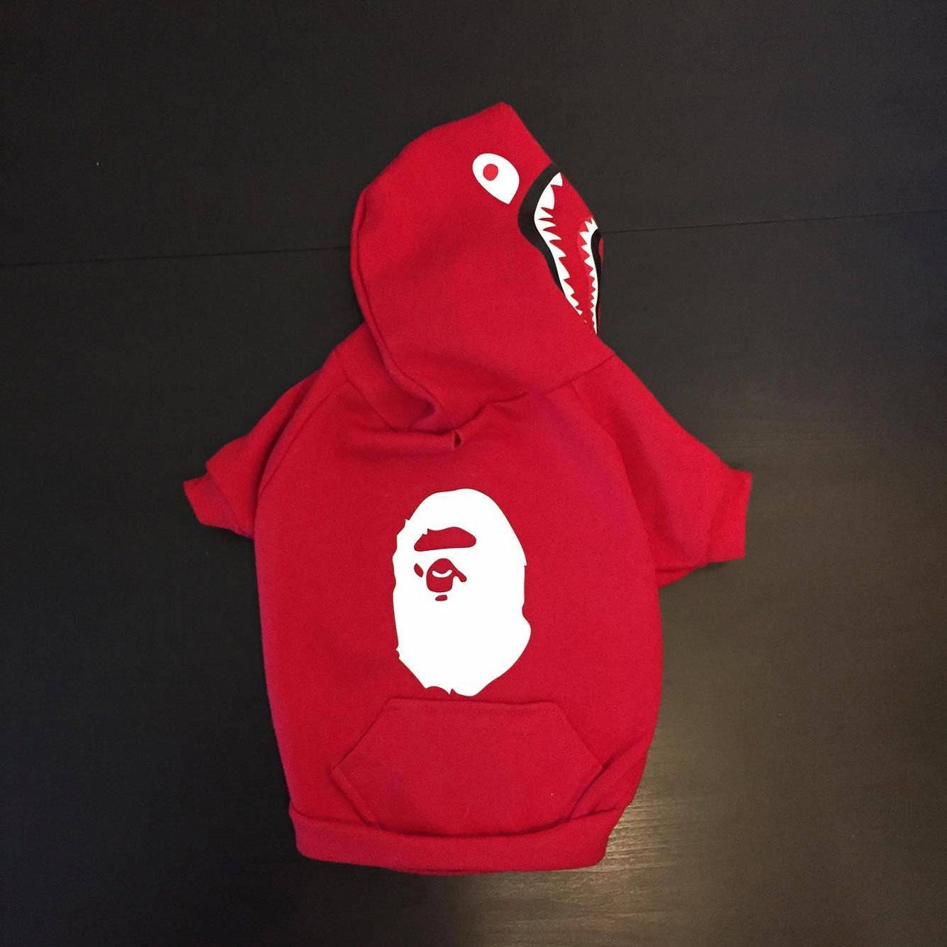 BAPE Shark Full Zip Dog/Pet Hoodie Bathing Ape Clothing by pawmain