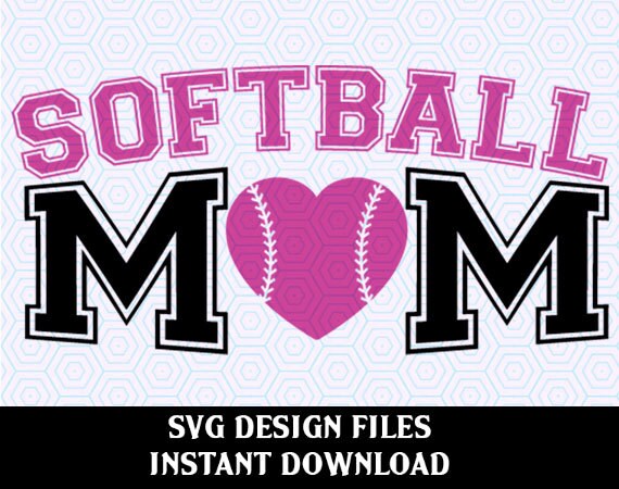 Download Softball Mom SVG Print & Cut Mom Car Decal SVG file for