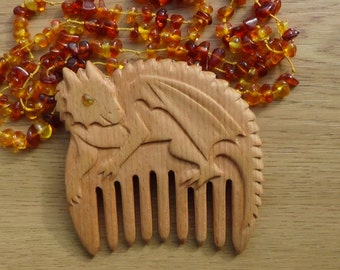 anniversary gift birthday gift for teen gift pagan tools witch Dragon jewelry kids gift for daughter witchcraft dragon gift wooden comb wood