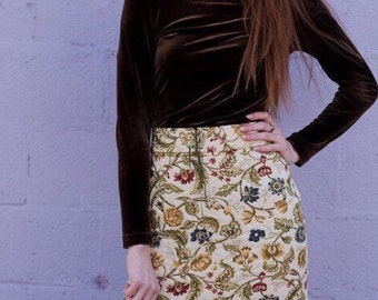 Vintage style carpet 1970s skirt