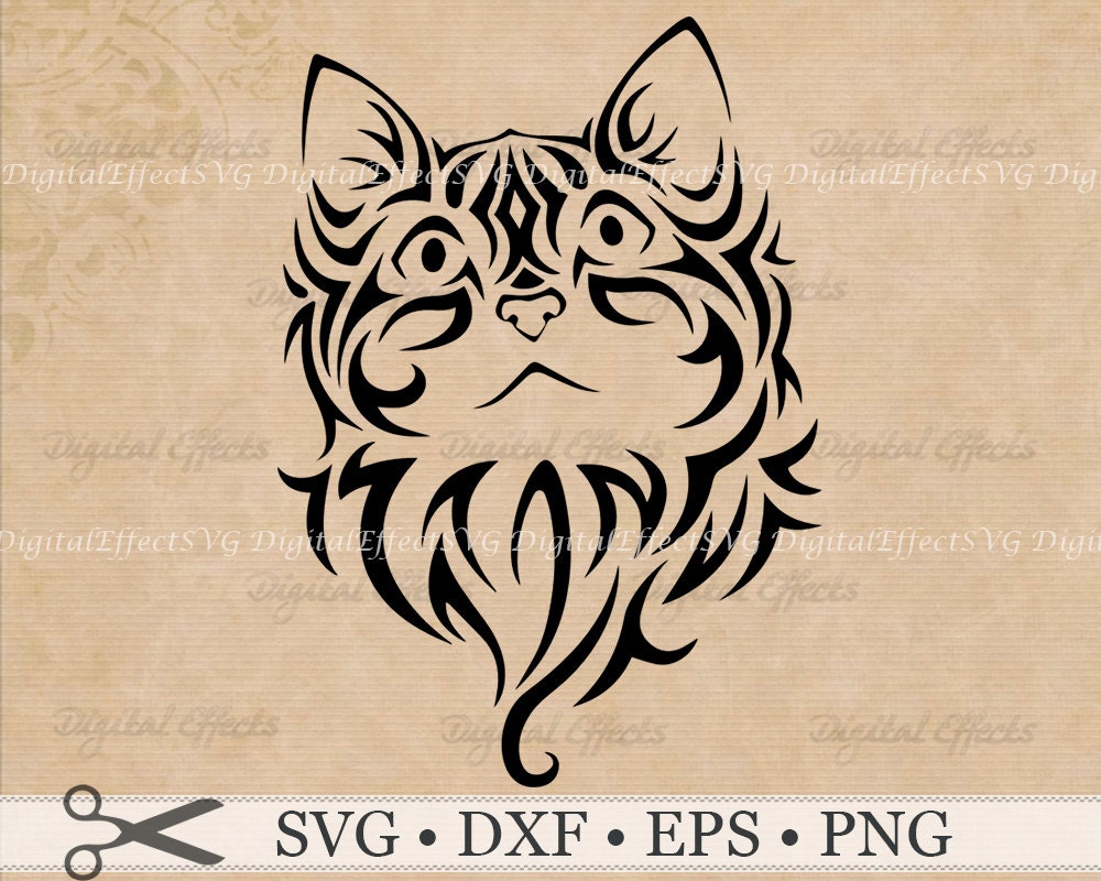 CAT SVG File, Kitten Svg, Png, Eps, Dxf Files, Cat Clipart, Cat Vector