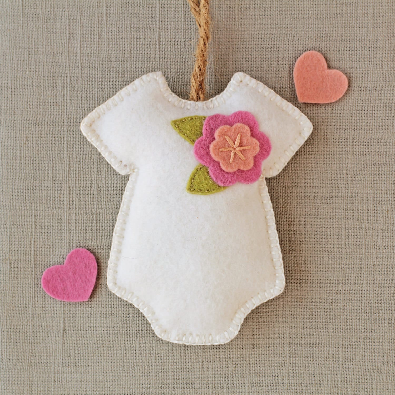 Felt Baby Shower Gifts Felt Baby Ornament Baby Flower by Sparkfelt