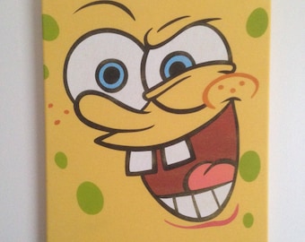 Items similar to SALE - SpongeBob Painted Pumpkin - Halloween on Etsy