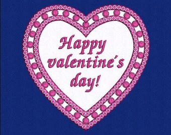 Heart Applique design, Machine Embroidery Design, Happy Valentines day, Instant Download