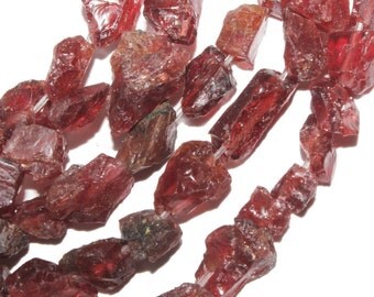 4-8mm Natural Nugget Garnet Rough Freesize Gemstone Beads 15inch