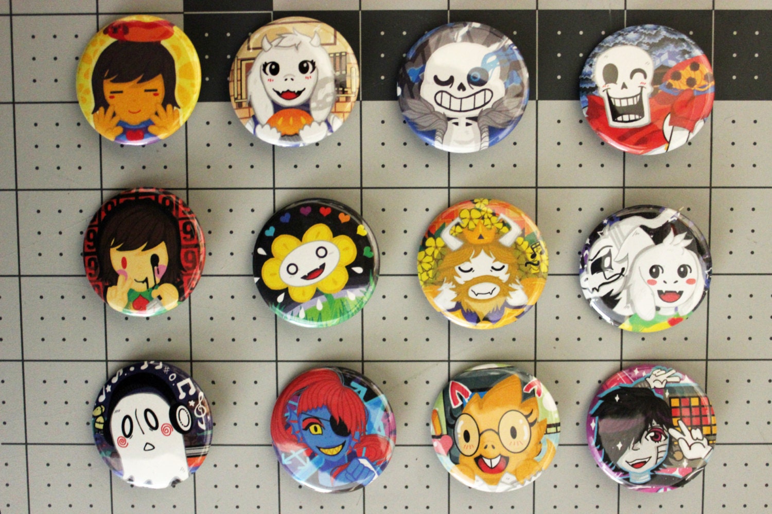 Undertale Pin Back Buttons 1.5 inches