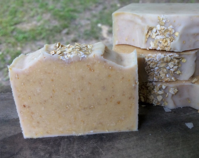 Oatmeal Milk and Honey Soap w/ Vitamin E and Shea Butter - All Natural! Soothing Natural - No Scent or Color Added - Soap for Sensitive Skin