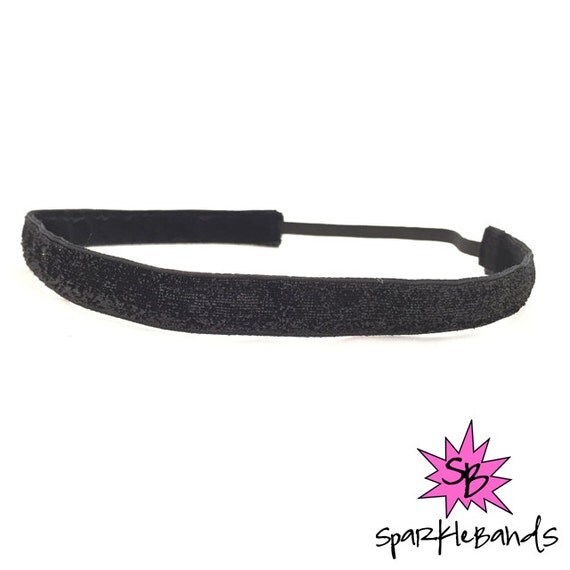 Items similar to Black Sparkle Band Nonslip Headband Sparkly