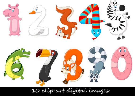 Animals numbers/ Digital Clipart / Safari Animals by ...