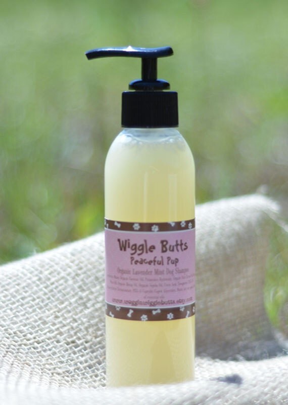 Organic Lavender Mint Dog Shampoo by WagginWiggleButts on Etsy