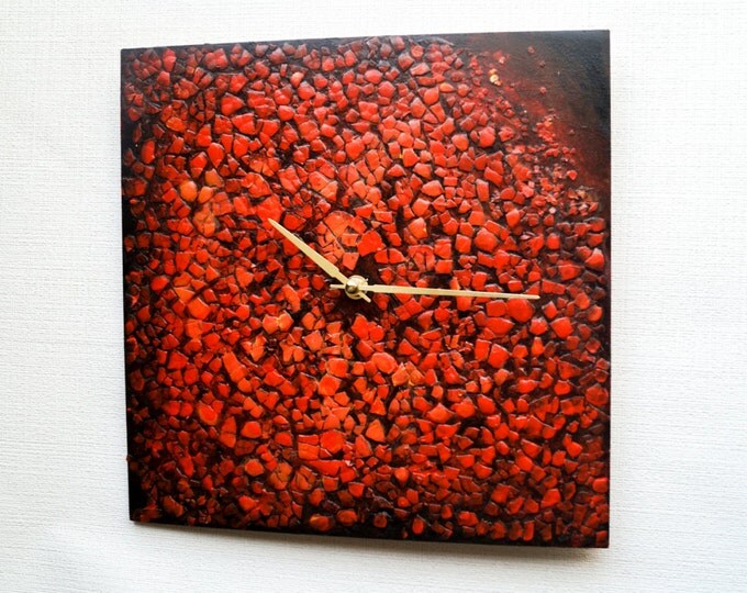 Wall Clock, Trending, Minimalist Wall Clock, Red and Black Housewares, Home and Living, Unique Wall Clock