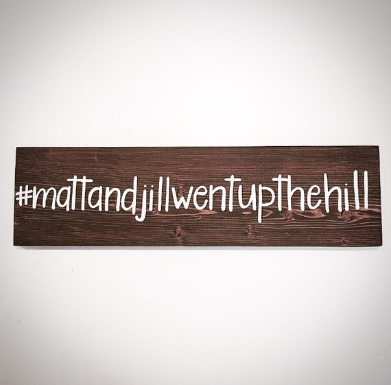 Handcrafted Custom Wood Wedding Hashtag by shopthepaintedplank
