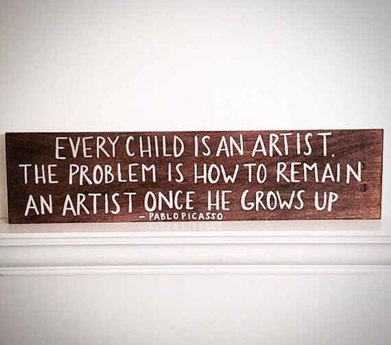 Handcrafted Wood Quote Plank Every Child Is An Artist