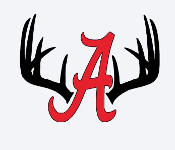 Alabama Decals Alabama Logo with Antlers by HandmadeBySummertime