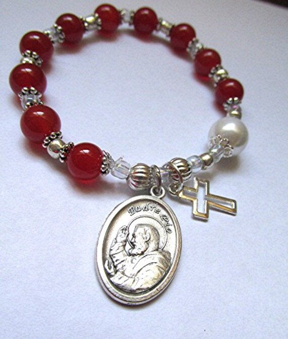 Saint Padre Pio chaplet Padre Pio bead bracelet Padre Pio