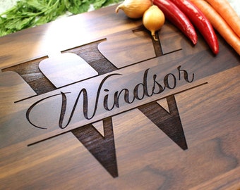 Personalized Cutting Board - Engraved Cutting Board, Custom Cutting Board, Wedding Gift, Housewarming Gift, Anniversary Gift W-004 GB