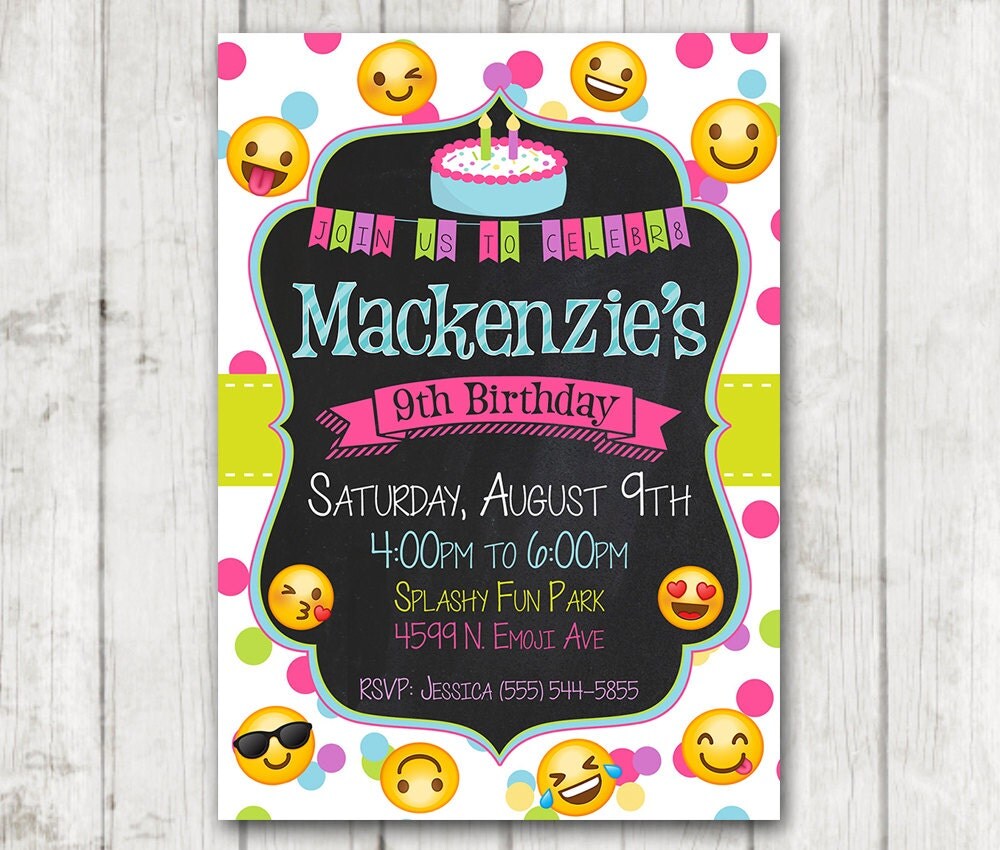 Printable Emoji Invitations 2