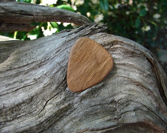 Wooden Guitar Pick, Hand-Crafted, Natural Oak