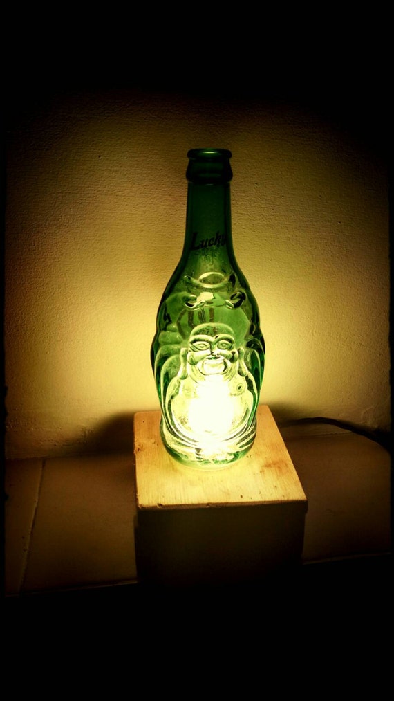 Items similar to Glass bottle lamp, handmade on Etsy