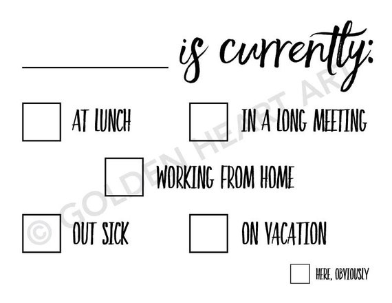 Items similar to Away From My Desk Whiteboard Printable on Etsy