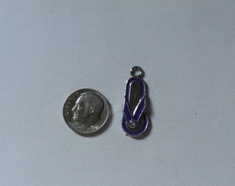 Silver Enameled Purple Flip Flop Charms 2 pieces V5160