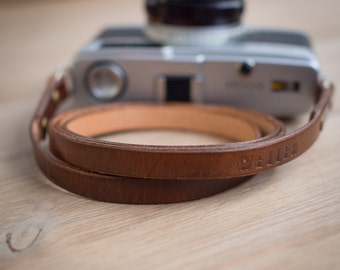 Leather camera shoulder strap for Fujifilm, Leica , Sony and more, Camera strap