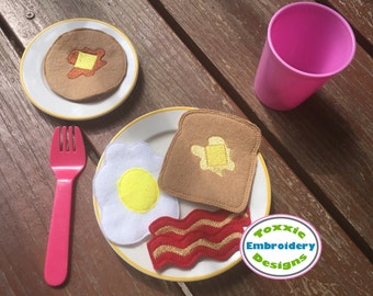 ITH Felt Breakfast Play Food Set - Machine Embroidery Design